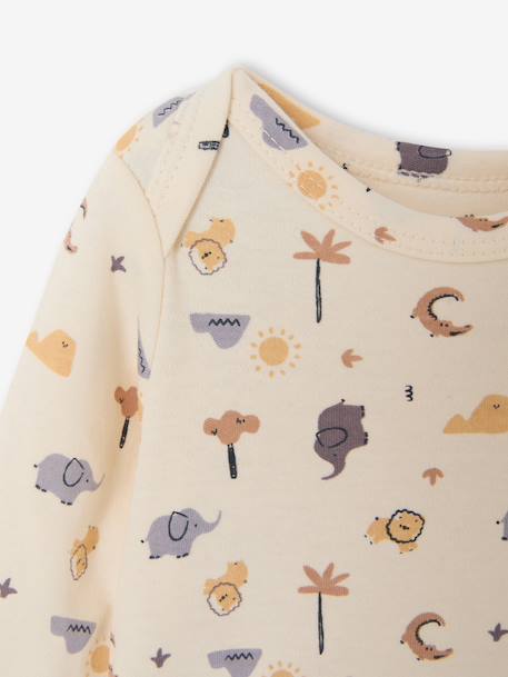 Pack of 5 long-sleeved bodysuits for baby cappuccino 