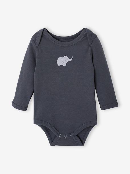 Pack of 5 long-sleeved bodysuits for baby cappuccino 