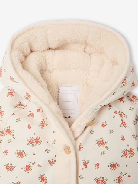 Newborn snowsuit with removable hood vanilla 