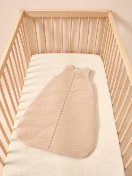 Corduroy baby sleep bag clay beige+sage green 