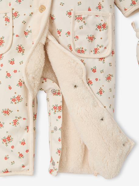 Newborn snowsuit with removable hood vanilla 