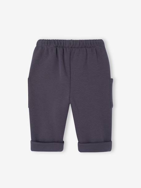 Fleece-lined trousers for baby boys anthracite+olive 