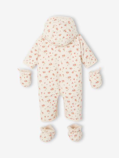 Newborn snowsuit with removable hood vanilla 