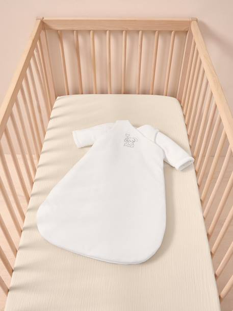Velour maternity baby sleep bag ecru 
