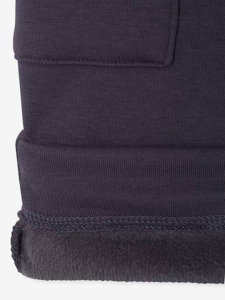 Fleece-lined trousers for baby boys anthracite+olive 