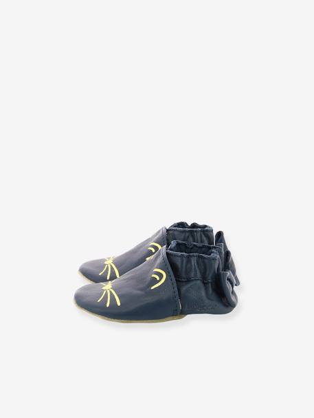 Goldy Cat Soft Soles Booties, by ROBEEZ© Dark Blue 