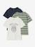 Pack of 3 short-sleeved t-shirts caramel+navy blue+pecan nut+sage green 