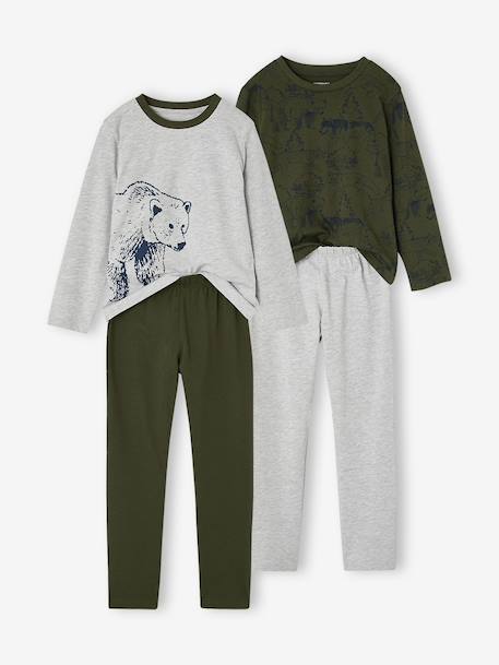 Pack of 2 pyjamas for boys fir green 