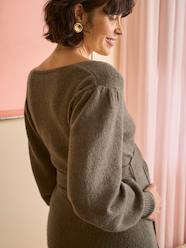 Maternity-Maternity V-neck knit dress