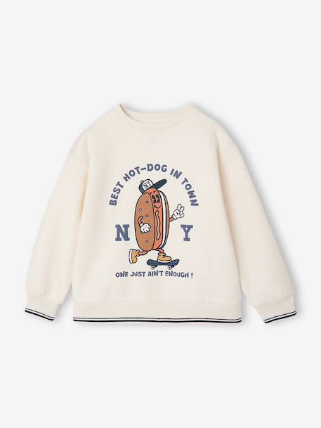 Crew neck sweatshirt for boys ecru 