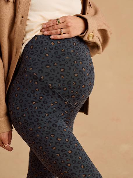 Leopard Print Leggings for Maternity beige+dark grey 