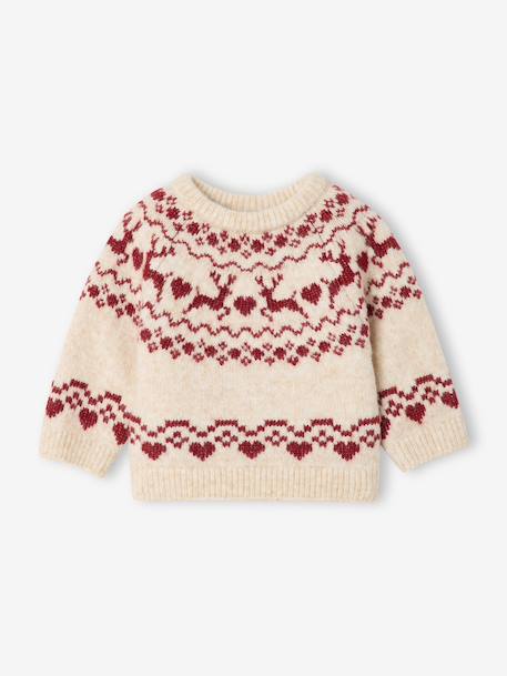 Long-sleeved jumper for baby girls vanilla 