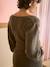 Maternity V-neck knit dress khaki 