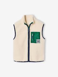 Boys-Cardigans, Jumpers & Sweatshirts-Sleeveless sherpa cardigan for boys