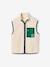 Sleeveless sherpa cardigan for boys caramel+ecru 