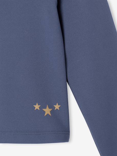 Technical long-sleeved T-shirt for girls medium blue 