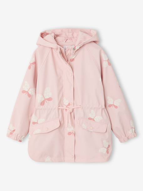 Hooded Raincoat with Magical Motifs for Girls blush+GREEN MEDIUM ALL OVER PRINTED+pale pink+rose+sky blue 
