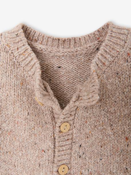 Knit playsuit and comforter set for newborn marl beige 