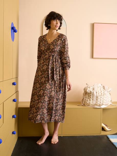 Maternity long-sleeved dress black 