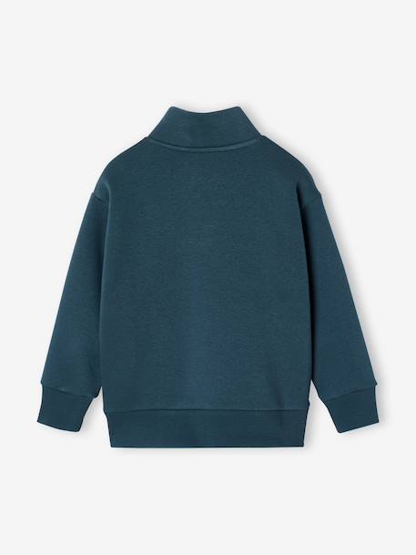 Sweatshirt with trucker collar for boys peacock blue+yellow 