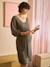 Maternity V-neck knit dress khaki 