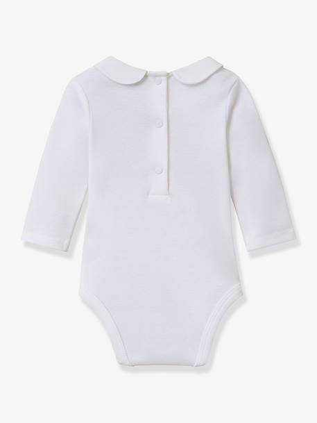 Long-sleeved baby vest with embroidered collar by CYRILLUS white 
