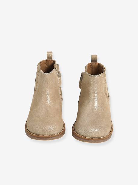Pair of baby first steps boots black+golden yellow 