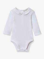 -Long-sleeved baby vest with embroidered collar by CYRILLUS 