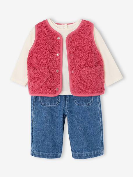 3-piece set for baby girls rosy 