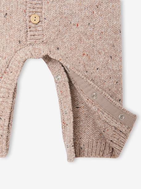 Knit playsuit and comforter set for newborn marl beige 