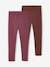 Pack of 2 Leggings Lined in Fleece Knit anthracite+plum 