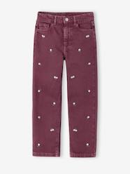 Girls-Embroidered girl's mom fit trouser