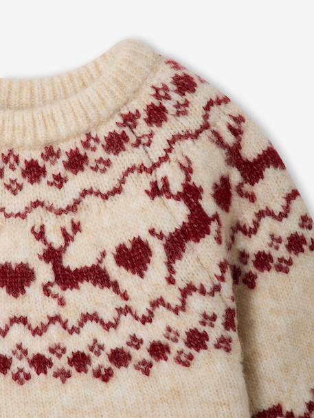 Long-sleeved jumper for baby girls vanilla 