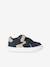 Hook-and-Loop Leather Trainers for Children, Designed for Autonomy ecru+navy blue+printed white 