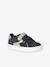 Hook-and-Loop Leather Trainers for Children, Designed for Autonomy ecru+navy blue+printed white 