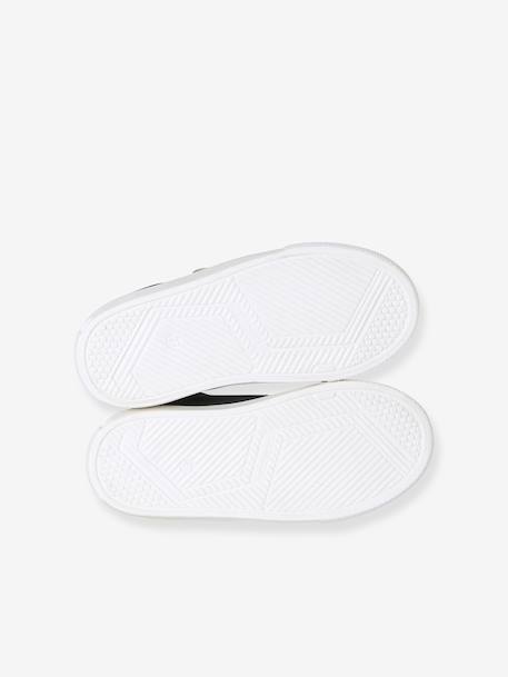 Hook-and-Loop Leather Trainers for Children, Designed for Autonomy ecru+navy blue+printed white 