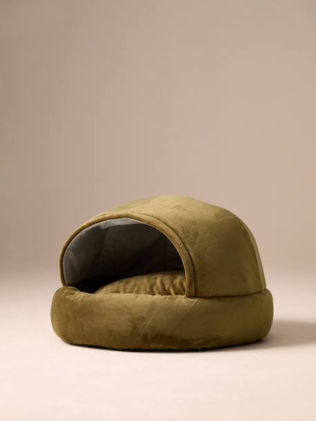 Velvet cat cocoon basket bronze 