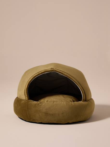 Velvet cat cocoon basket bronze 