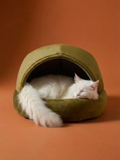 Velvet cat cocoon basket bronze 