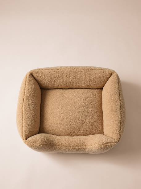 Quilted pet basket FAMILY clay beige+hazel+striped white 