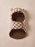 Fleece dog coat beige+chequered brown+khaki 