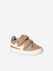 Shoes-Leather shoes with touch-fastening straps