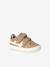 Leather shoes with touch-fastening straps sandy beige 