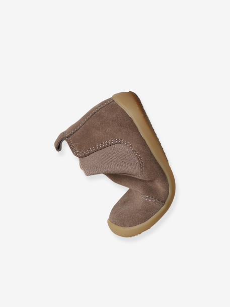 Soft Leather Boots, Zipped & Elasticated beige+camel+navy blue 