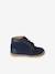 Lace-Up Soft Leather Ankle Boots for Babies, Designed for First Steps blue+navy blue+set blue 