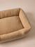 Quilted pet basket FAMILY clay beige+hazel+striped white 