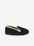 Elasticated Velour Slippers for Children blue+grey 