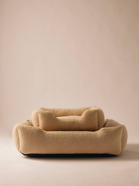 Quilted pet basket FAMILY clay beige+hazel+striped white 