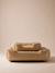Quilted pet basket FAMILY clay beige+hazel+striped white 