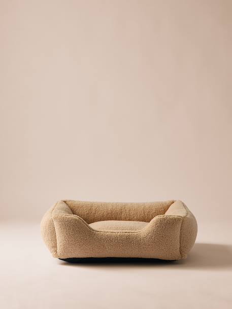 Quilted pet basket FAMILY clay beige+hazel+striped white 